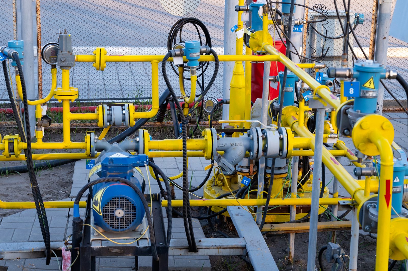 Pressure gauge in oil and gas production process for monitor condition, The gauge for measure in industry job, Industry background and close up gauge , gauge for measure pressure in the process.